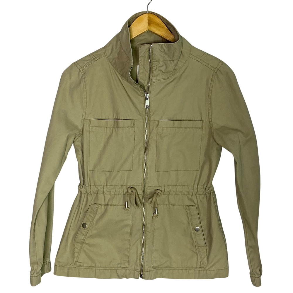 Old Navy Utility Jacket XS Khaki Cotton Anorak Lightweight Classic Minimalist